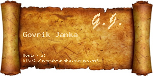 Govrik Janka névjegykártya